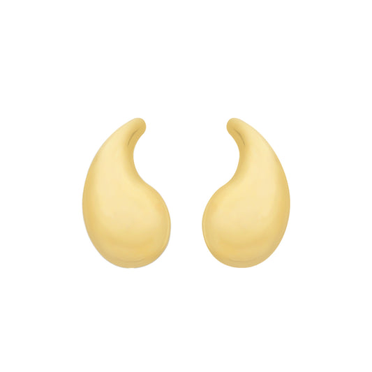 Brinco Dourado Gota Curvada Média