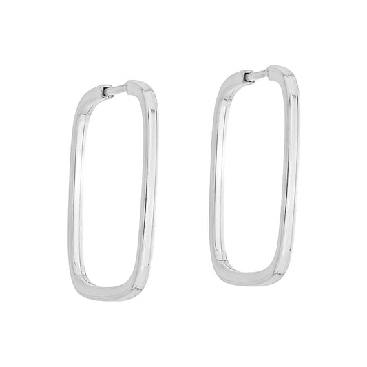 Brinco de Argola Quadrada em Prata 925