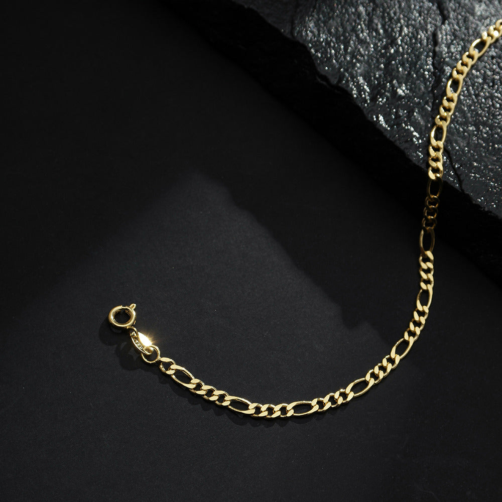 pulseira dourada masculina elo 3 por 1 – 4mm - galeria