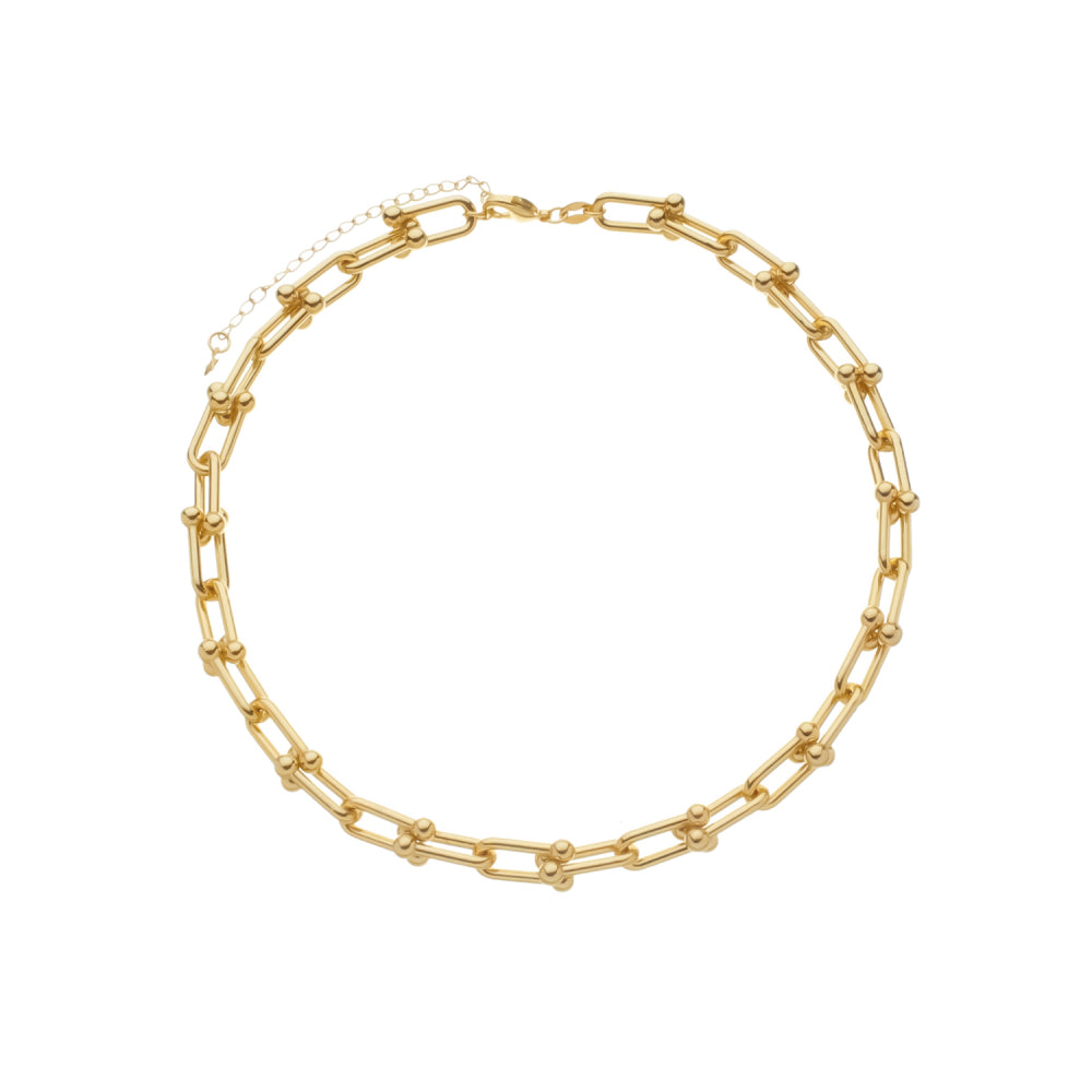 colar dourado chocker corrente elos largos