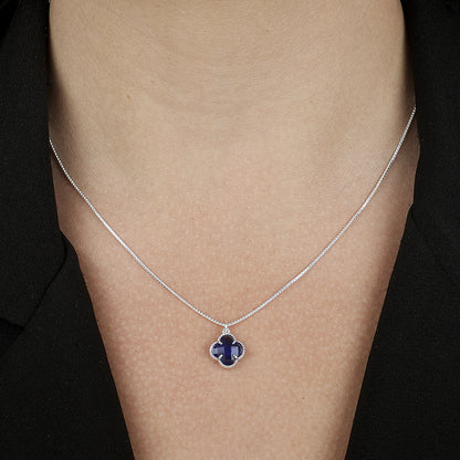 Colar Zircônia de Trevo Azul em Prata 925 - Galeria