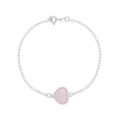 Pulseira de Zircônia Rosa Claro em Prata 925