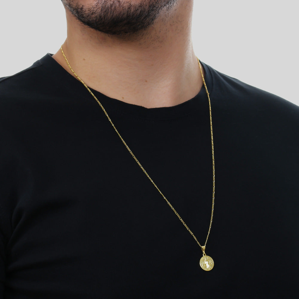 pingente dourado medalha de são jorge - galeria