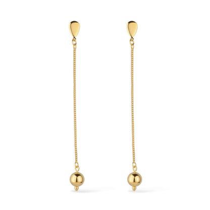 Brinco Dourado de Corrente com Bola