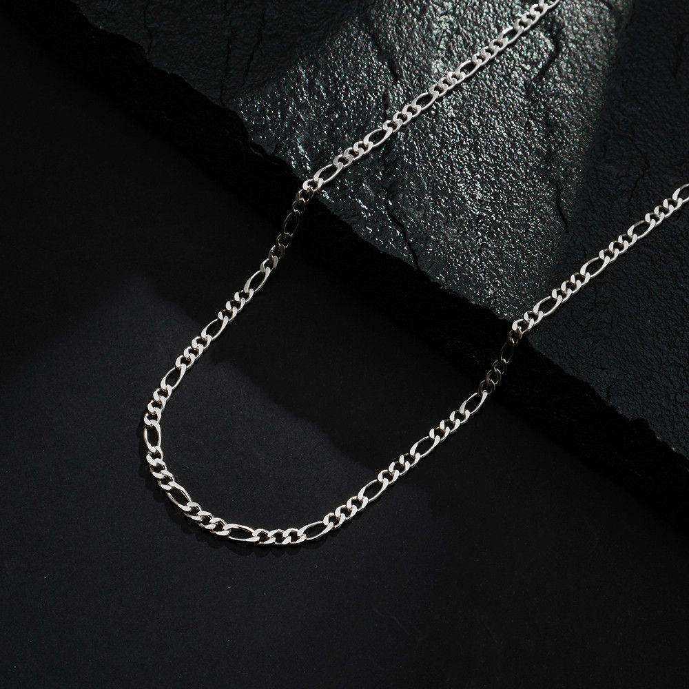 Corrente Prateada Masculina Elo 3 por 1 – 4mm - Galeria