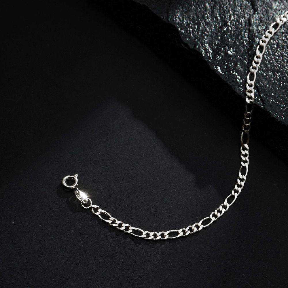 Pulseira Prateada Masculina Elo 3 por 1 – 4mm - Galeria